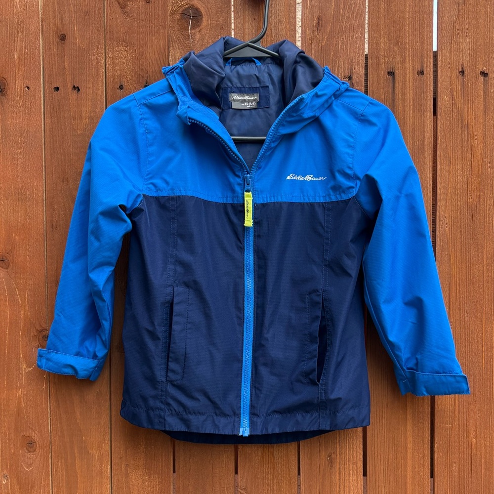 Eddie Bauer Royal Blue and Navy Hooded Jacket (XS-5/6)